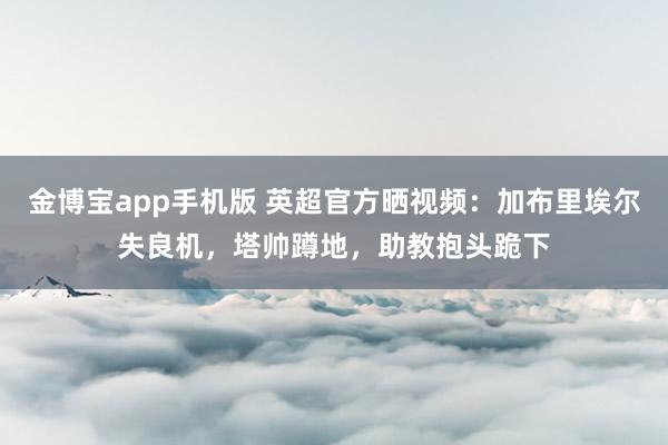 金博宝app手机版 英超官方晒视频：加布里埃尔失良机，塔帅蹲地，助教抱头跪下