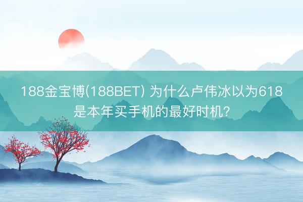 188金宝博(188BET) 为什么卢伟冰以为618是本年买手机的最好时机？