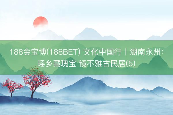 188金宝博(188BET) 文化中国行丨湖南永州：瑶乡藏瑰宝 镜不雅古民居(5)