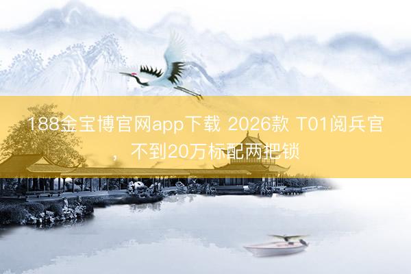 188金宝博官网app下载 2026款 T01阅兵官，不到20万标配两把锁
