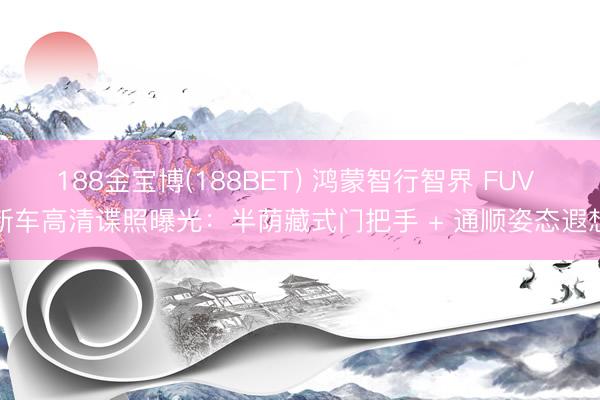 188金宝博(188BET) 鸿蒙智行智界 FUV 新车高清谍照曝光：半荫藏式门把手 + 通顺姿态遐想