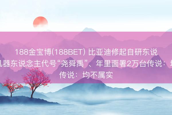 188金宝博(188BET) 比亚迪修起自研东说念主形机器东说念主代号“尧舜禹”、年里面署2万台传说：均不属实