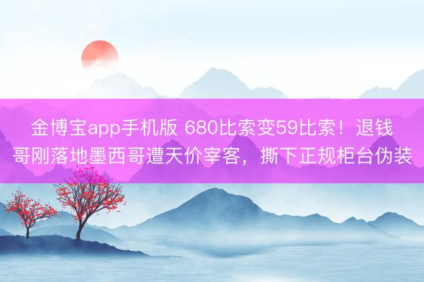 金博宝app手机版 680比索变59比索！退钱哥刚落地墨西哥遭天价宰客，撕下正规柜台伪装
