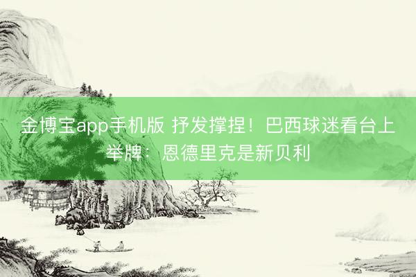 金博宝app手机版 抒发撑捏！巴西球迷看台上举牌：恩德里克是新贝利